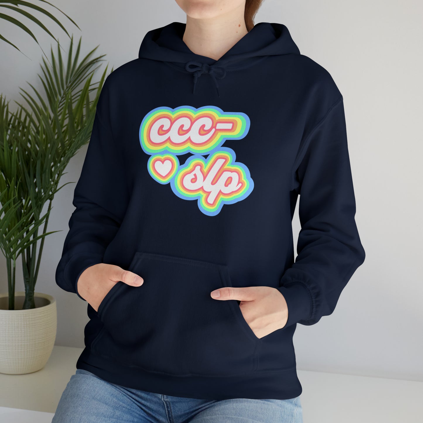 CCC-SLP Pastel Retro Unisex Hooded Sweatshirt for Speech Pathologist