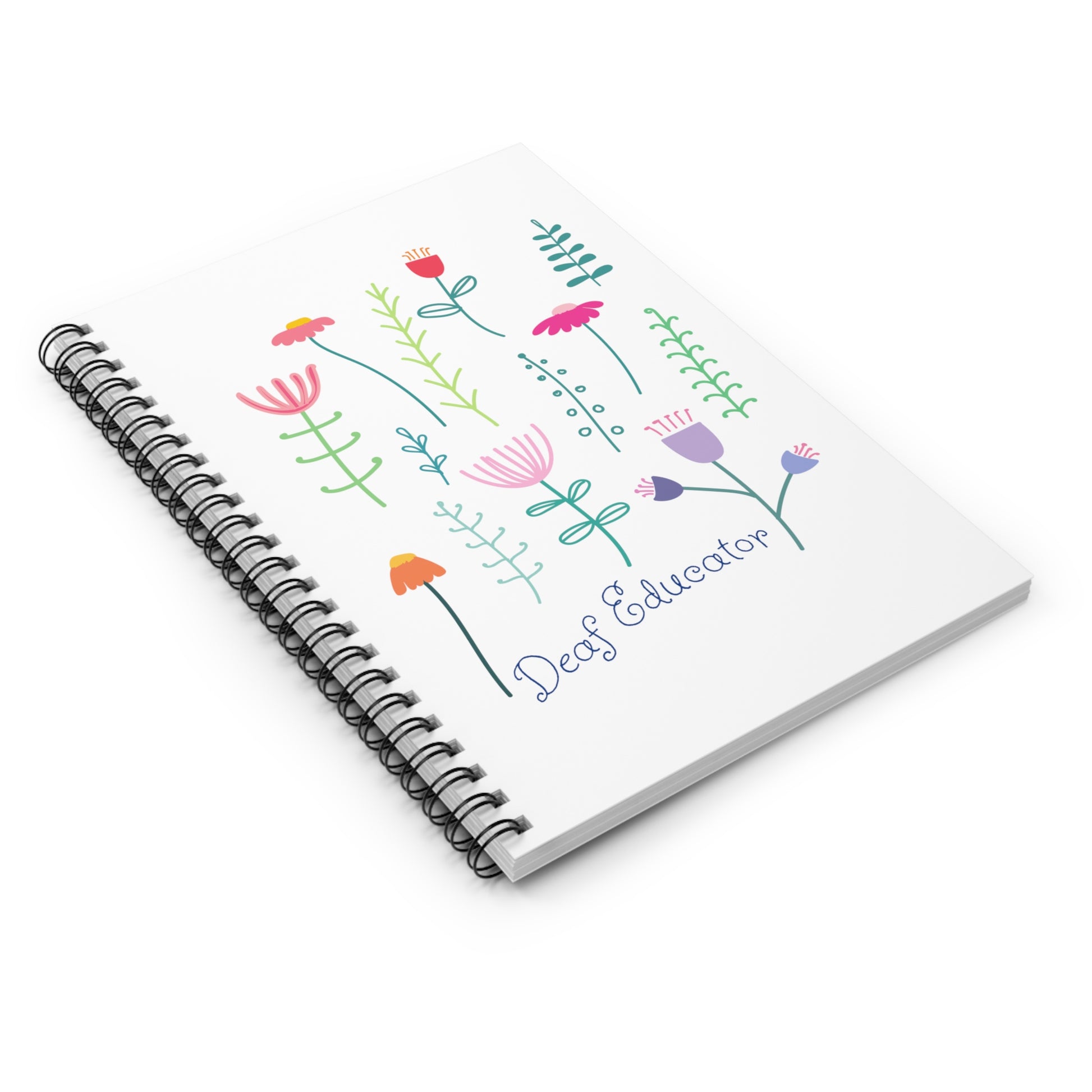 Deaf Educator Floral Notebook - 118 pages