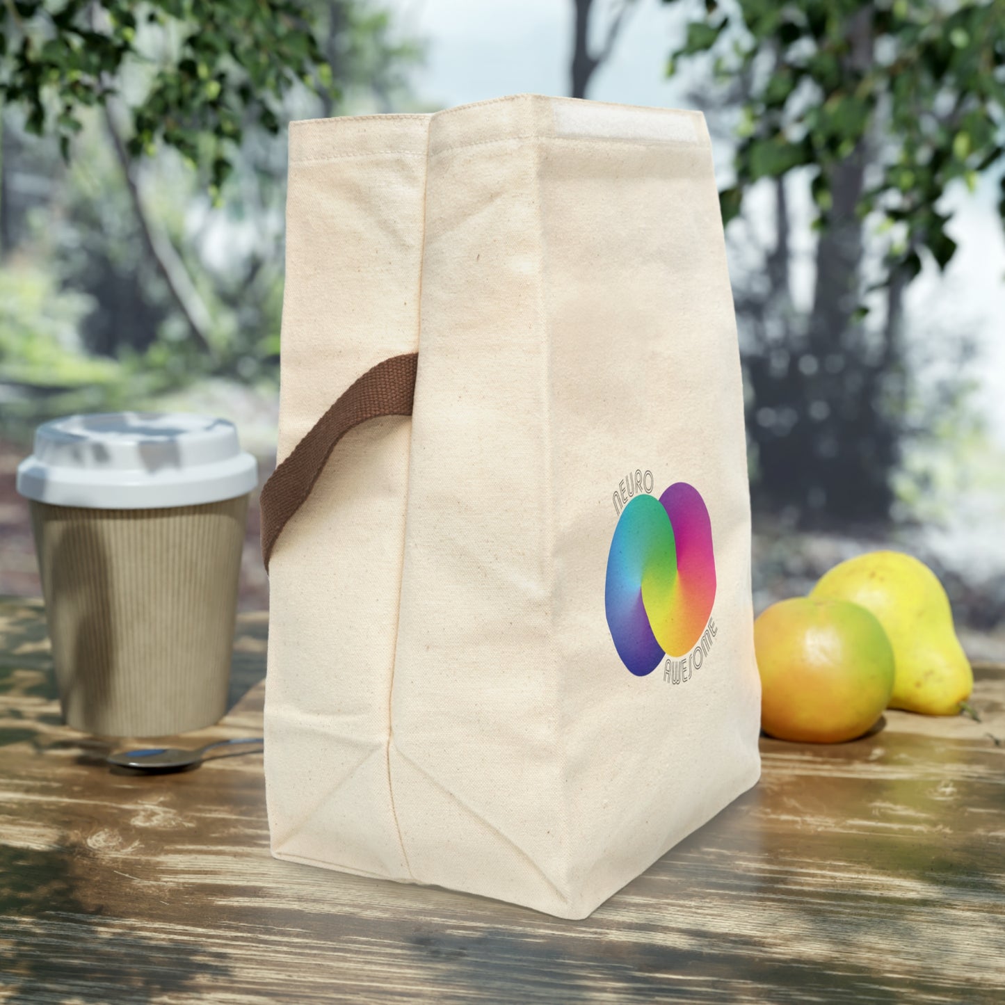 Neuroawesome Rainbow Infinity Canvas Lunch Bag