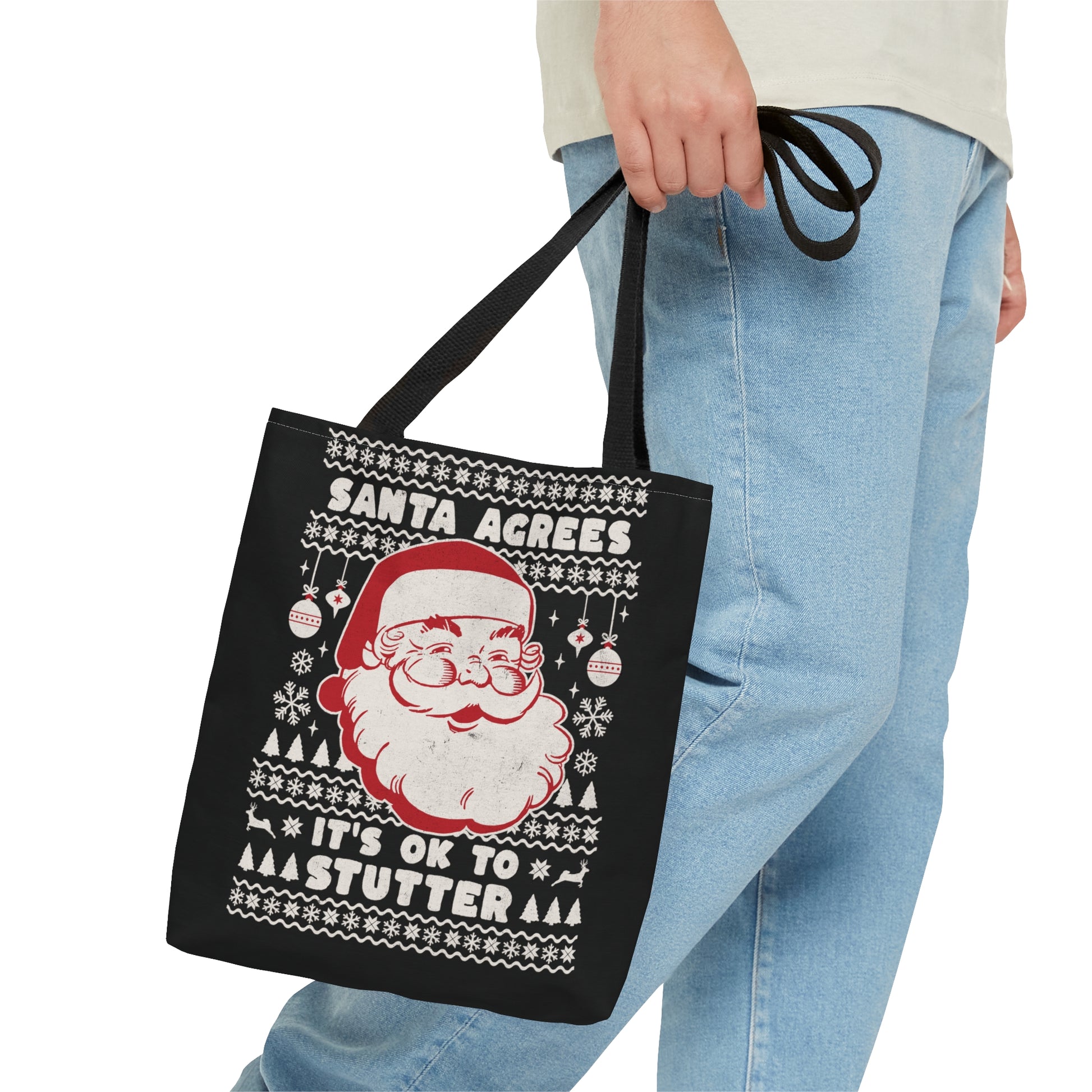 Santa Agrees It's OK to Stutter Christmas Tote