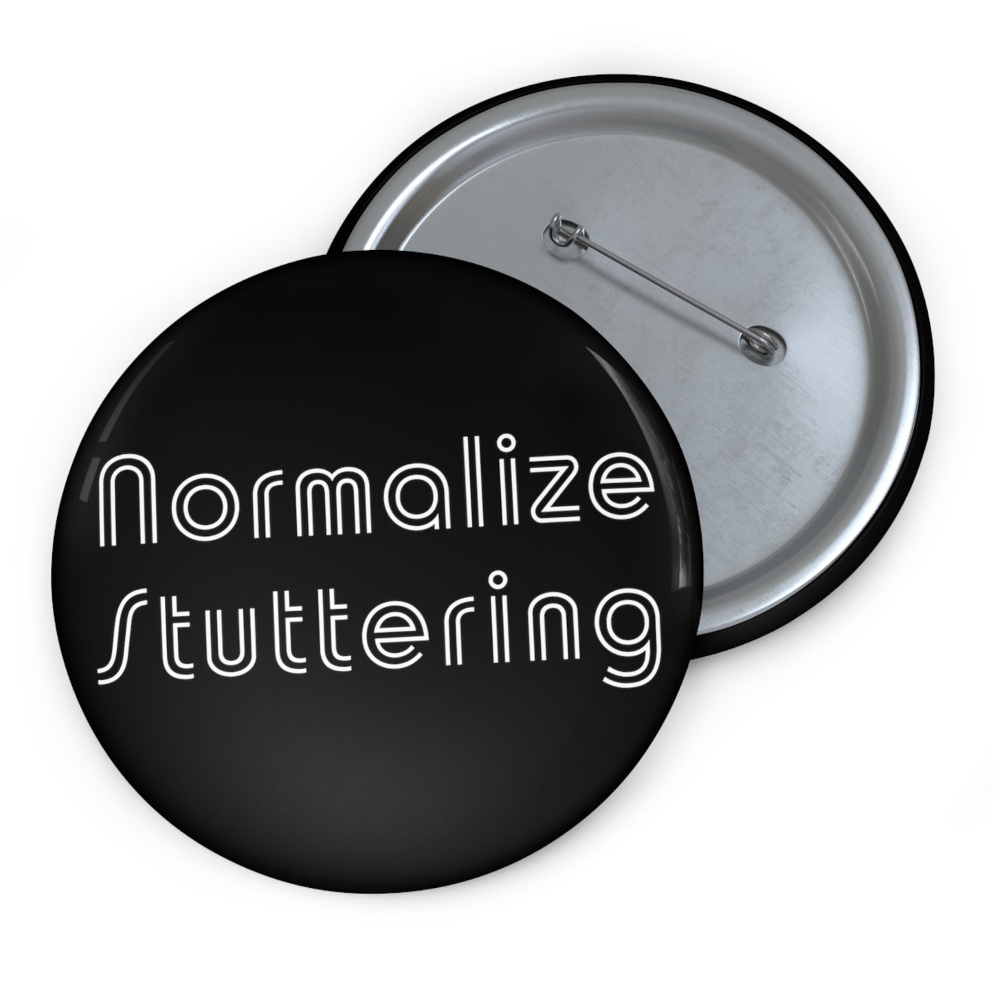 Normalize Stuttering Retro Pin Button 1.25" 2.25" or 3"