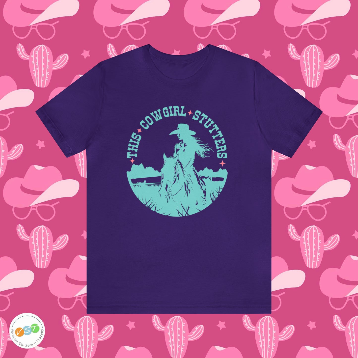 Coastal Cowgirl Stuttering T-shirt for Person Who Stutters