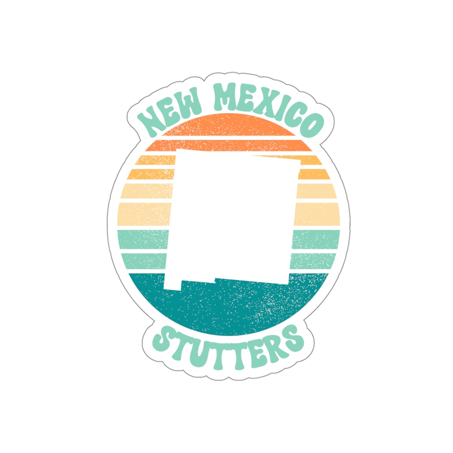 New Mexico Stutters Retro Sun Sticker, 3", 4", 5" or 6"