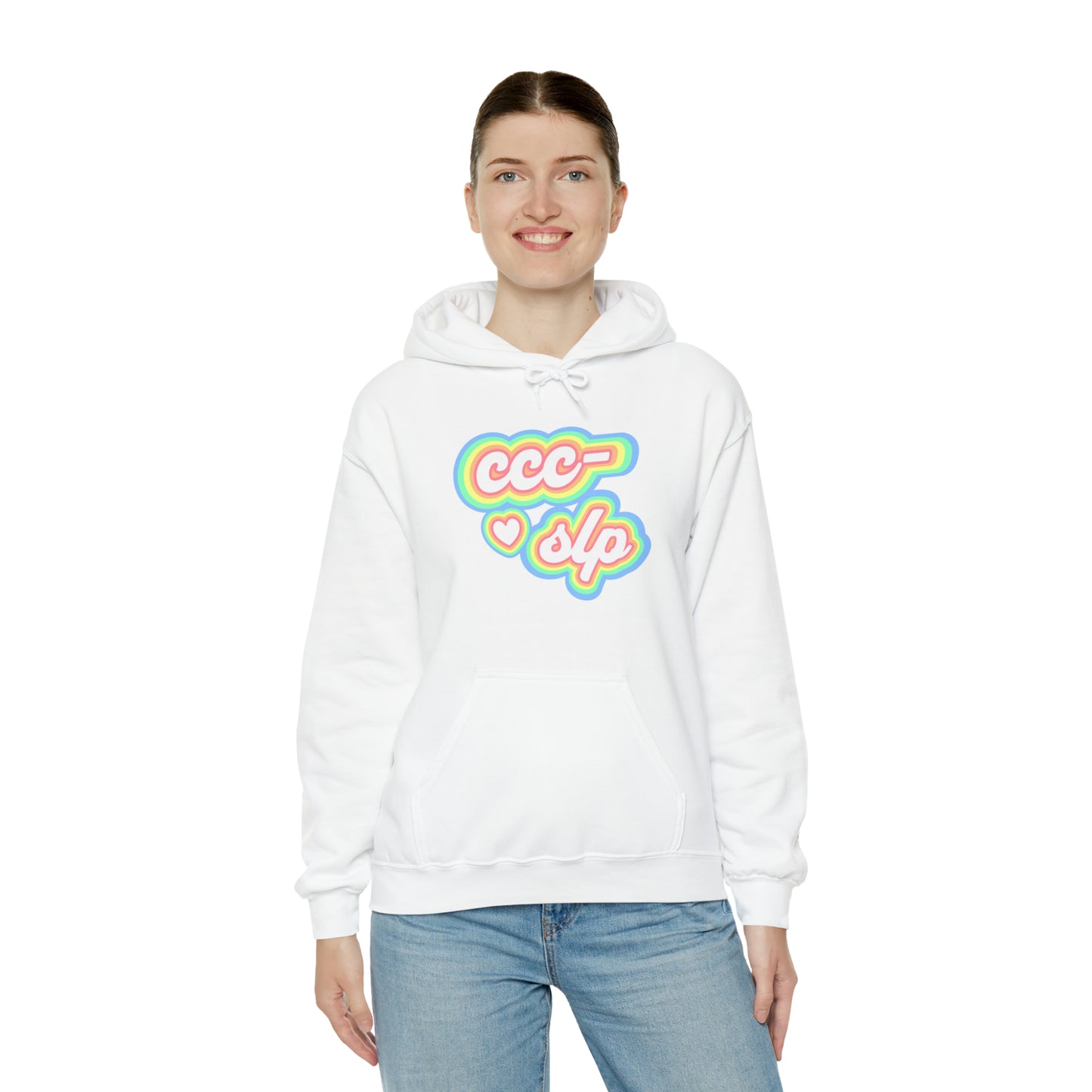 CCC-SLP Pastel Retro Unisex Hooded Sweatshirt for Speech Pathologist