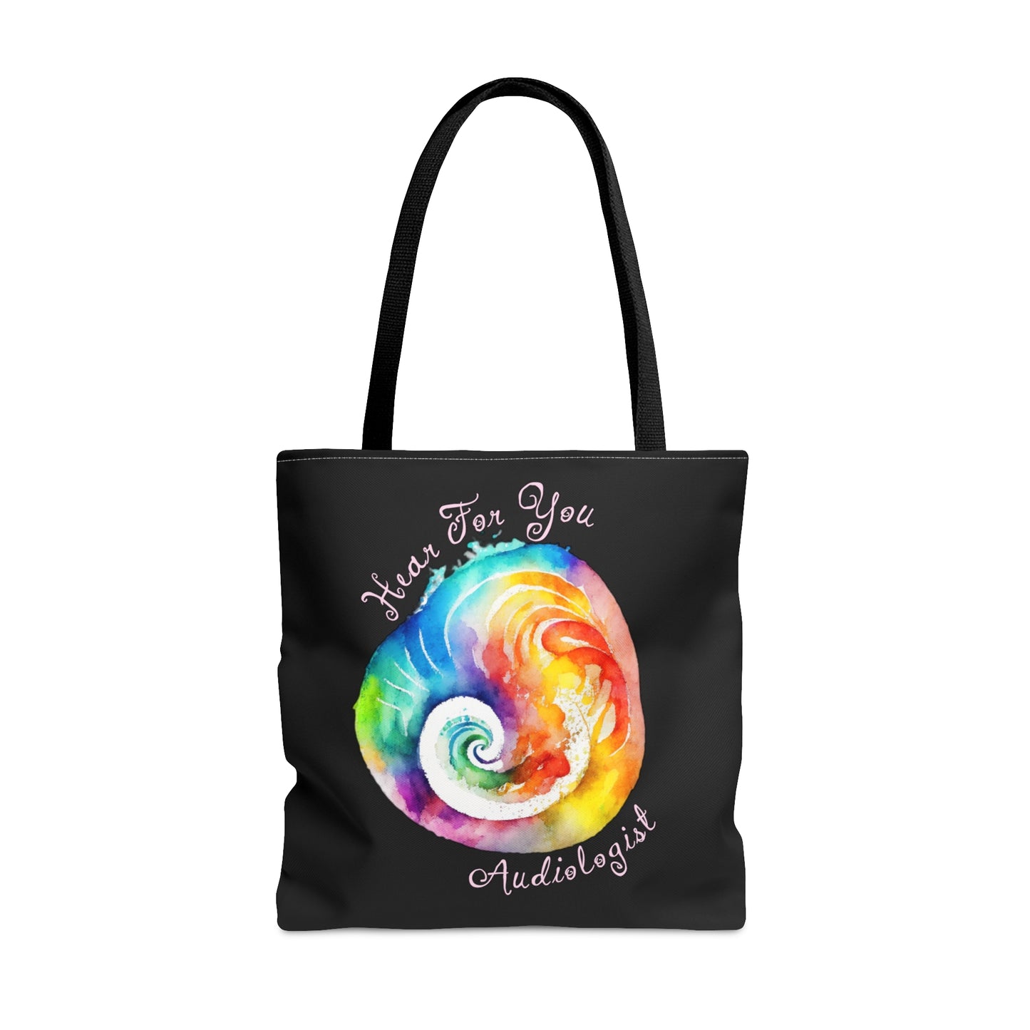 Hear for You Abstract Cochlea Audiology Tote Bag - Black