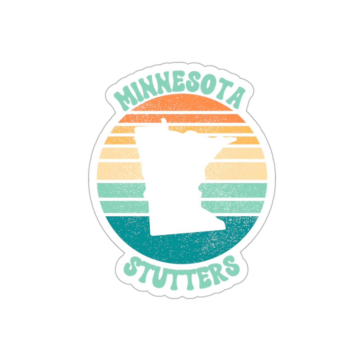 Minnesota Stutters Retro Sun Sticker, 3", 4", 5" or 6"