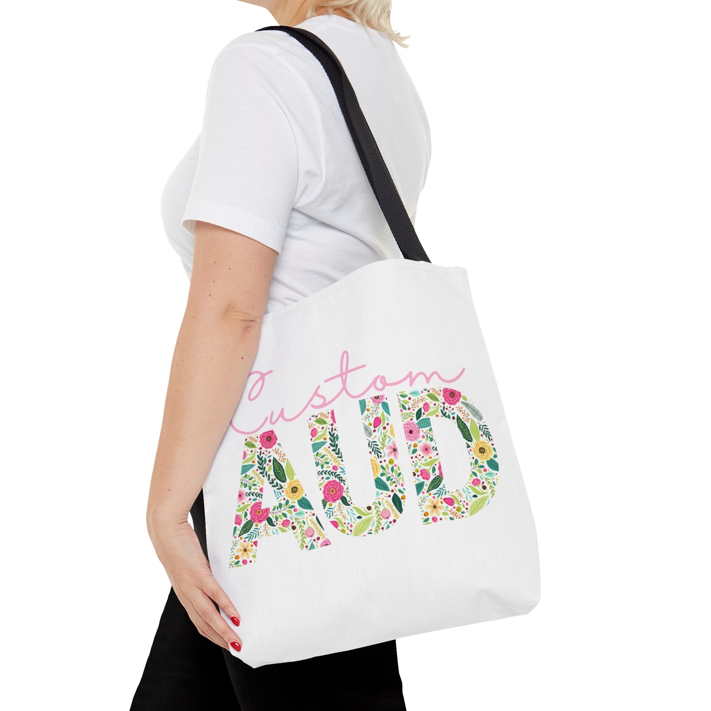 Custom Audiology Tote Bag, Retro Floral AUD Tote, 3 Sizes