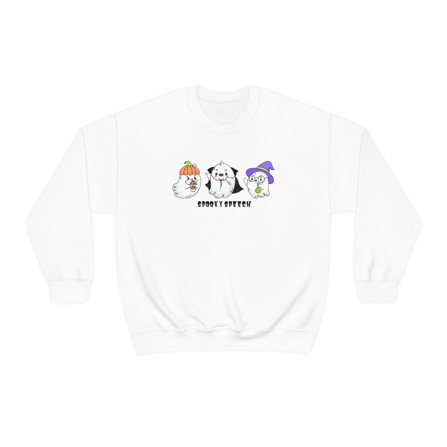 Spooky Speech Cute Ghosts Halloween Sweatshirt for SLP or SLPA