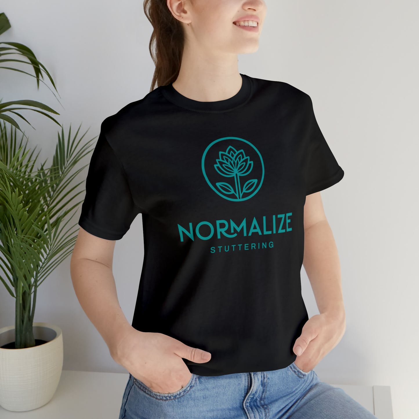 Normalize Stuttering Minimalist Floral Stuttering Shirt