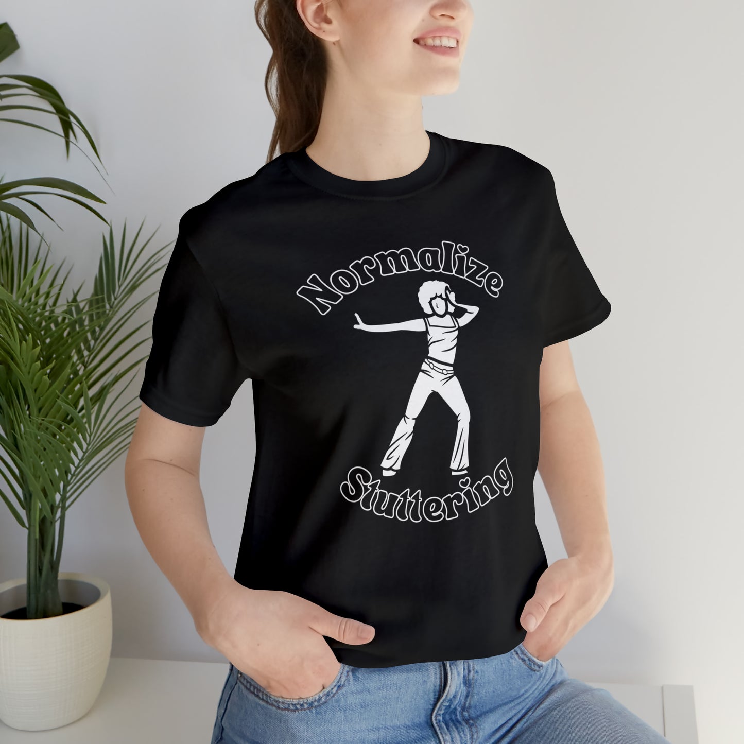 Disco Normalize Stuttering 70s Black and White Tshirt