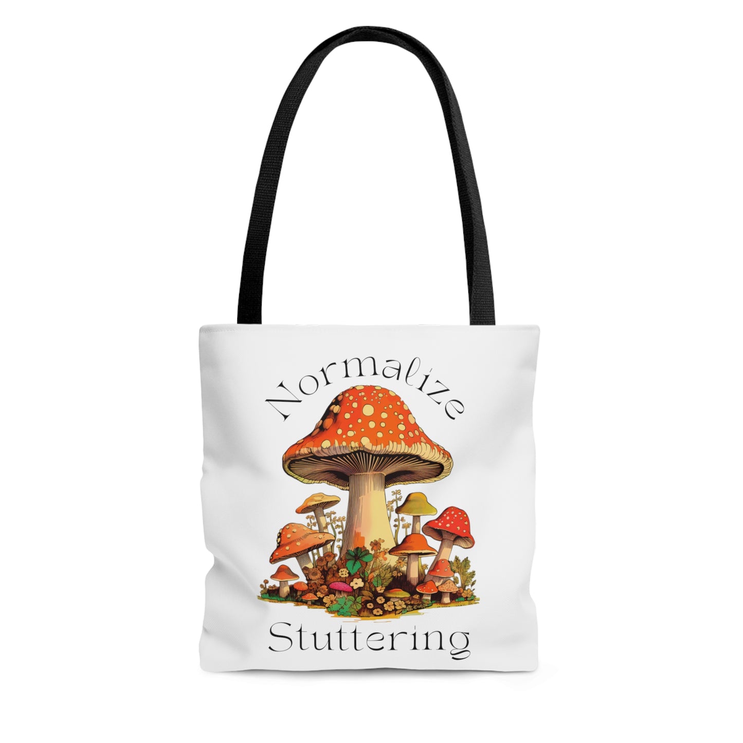 Normalize Stuttering Retro Groovy 70s Mushroom Tote Bag