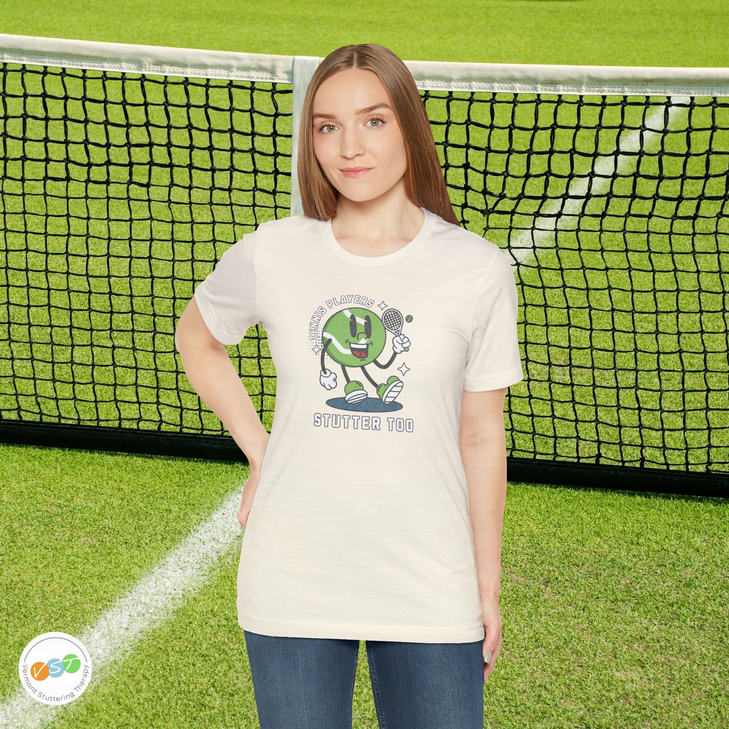 Tennis Players Stutter Too Retro Tennis T-shirt