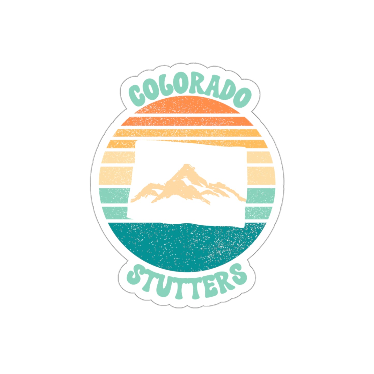 Colorado Stutters Retro Sun Sticker, 3", 4", 5" or 6"