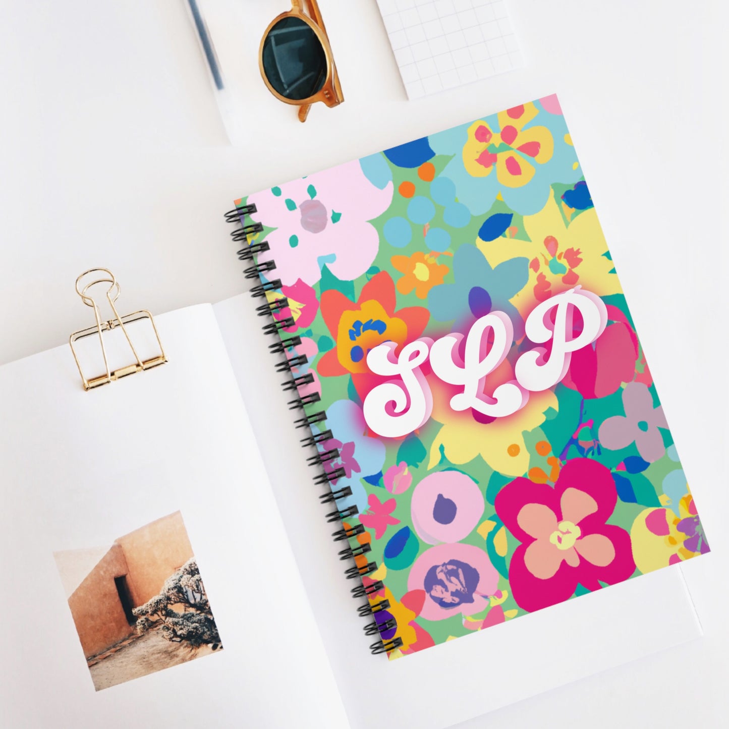 SLP Retro Floral Spiral Notebook Gift