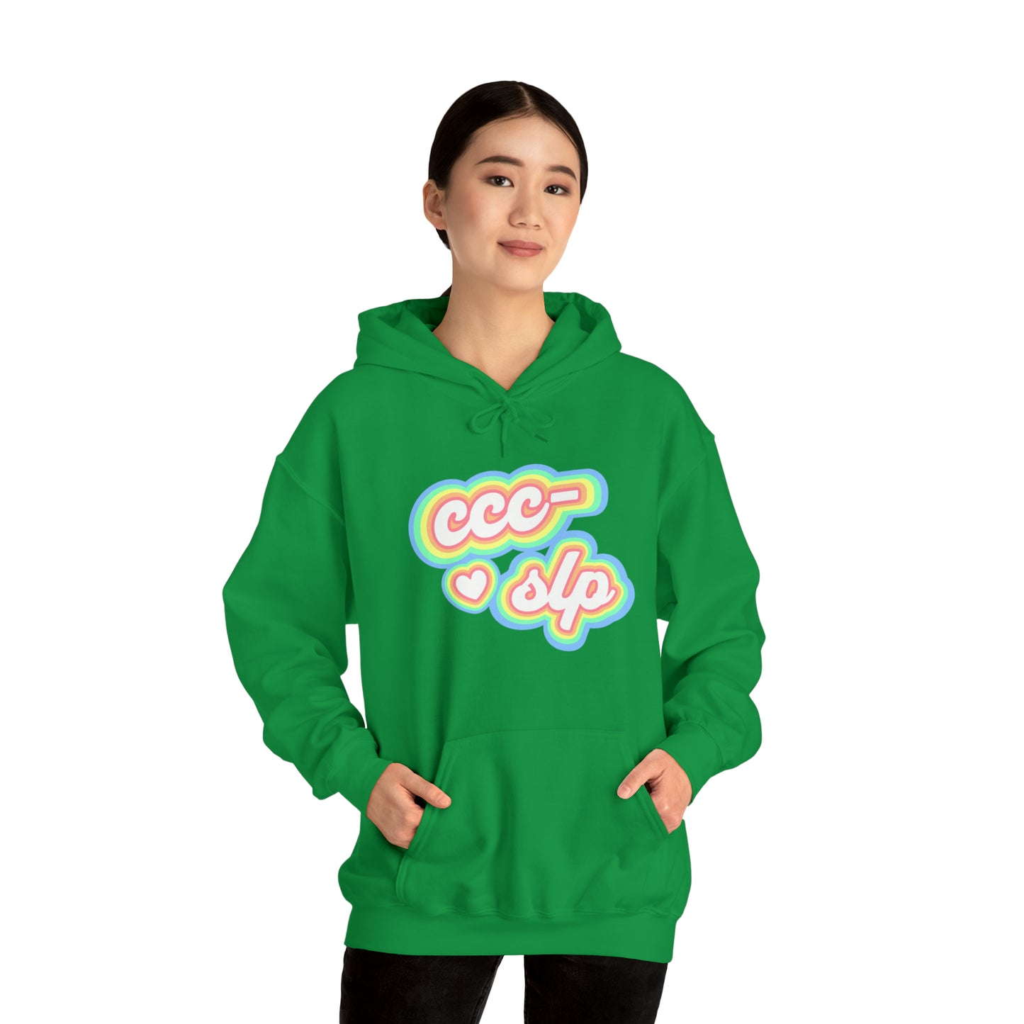 CCC-SLP Pastel Retro Unisex Hooded Sweatshirt for Speech Pathologist