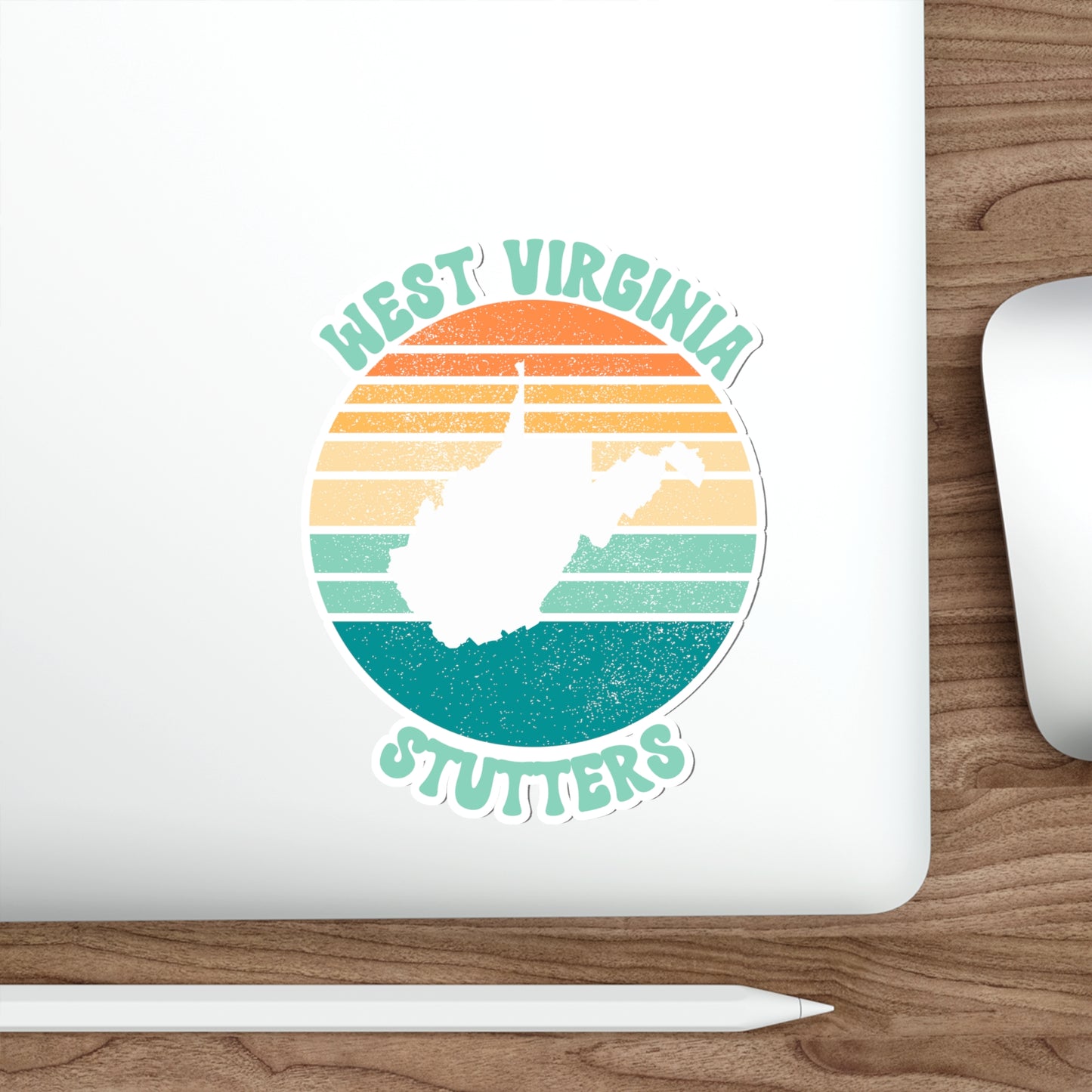 West Virginia Stutters Retro Sun Sticker, 3", 4", 5" or 6"