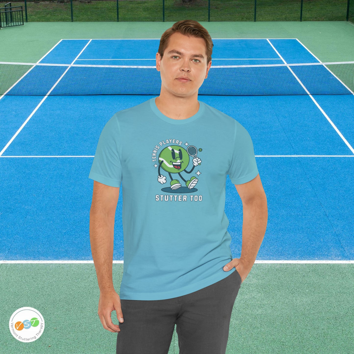 Tennis Players Stutter Too Retro Tennis T-shirt