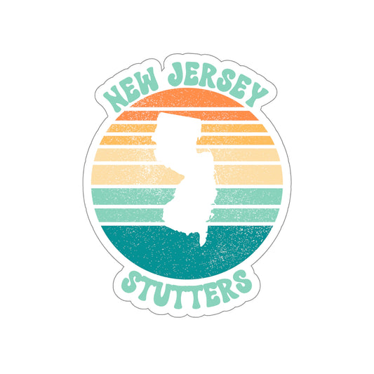 New Jersey Stutters Retro Sun Sticker, 3", 4", 5" or 6"