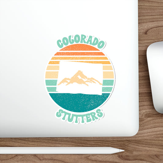 Colorado Stutters Retro Sun Sticker, 3", 4", 5" or 6"