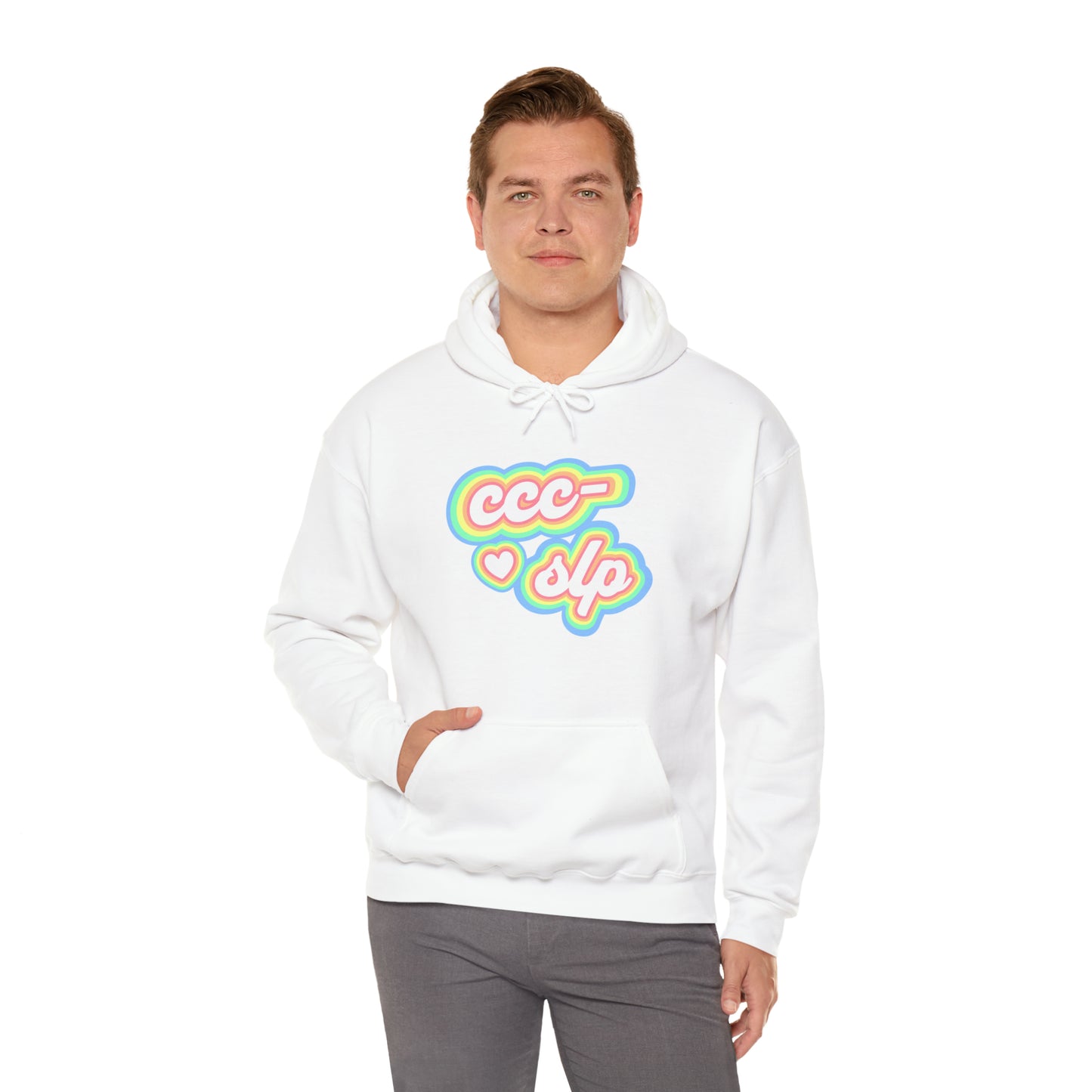 CCC-SLP Pastel Retro Unisex Hooded Sweatshirt for Speech Pathologist