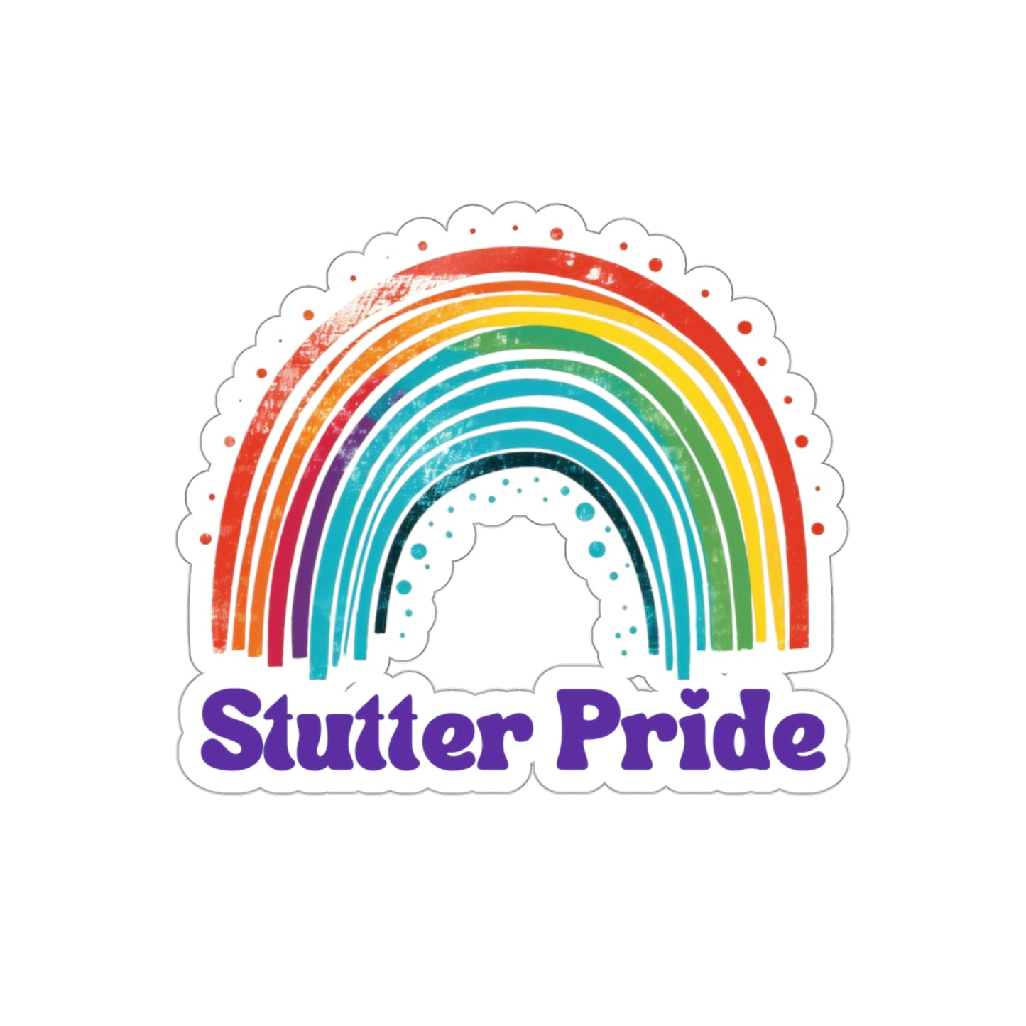 Stutter Pride Rainbow Die-Cut Vinyl Matte Sticker