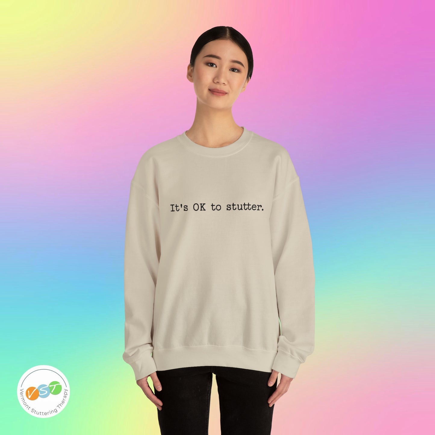 It's OK to Stutter Minimalist Sweatshirt, Unisex