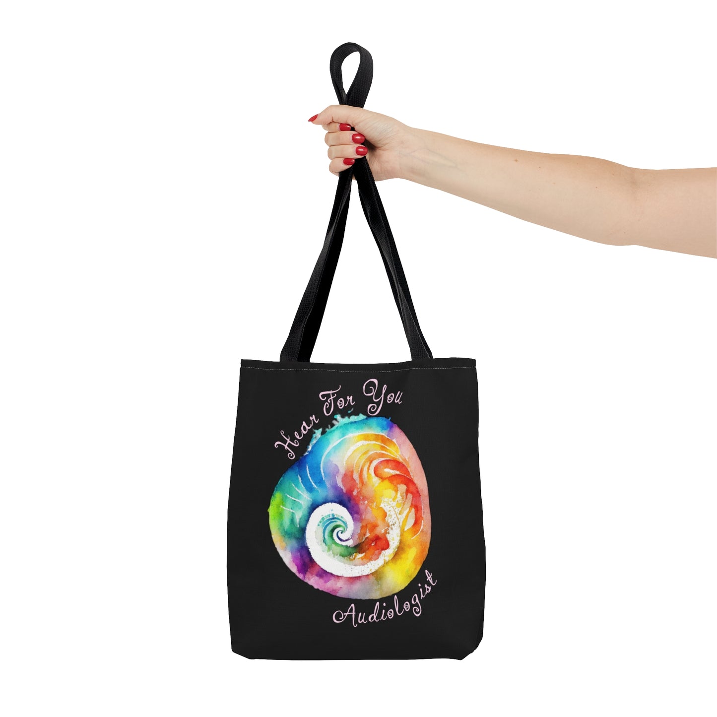 Hear for You Abstract Cochlea Audiology Tote Bag - Black