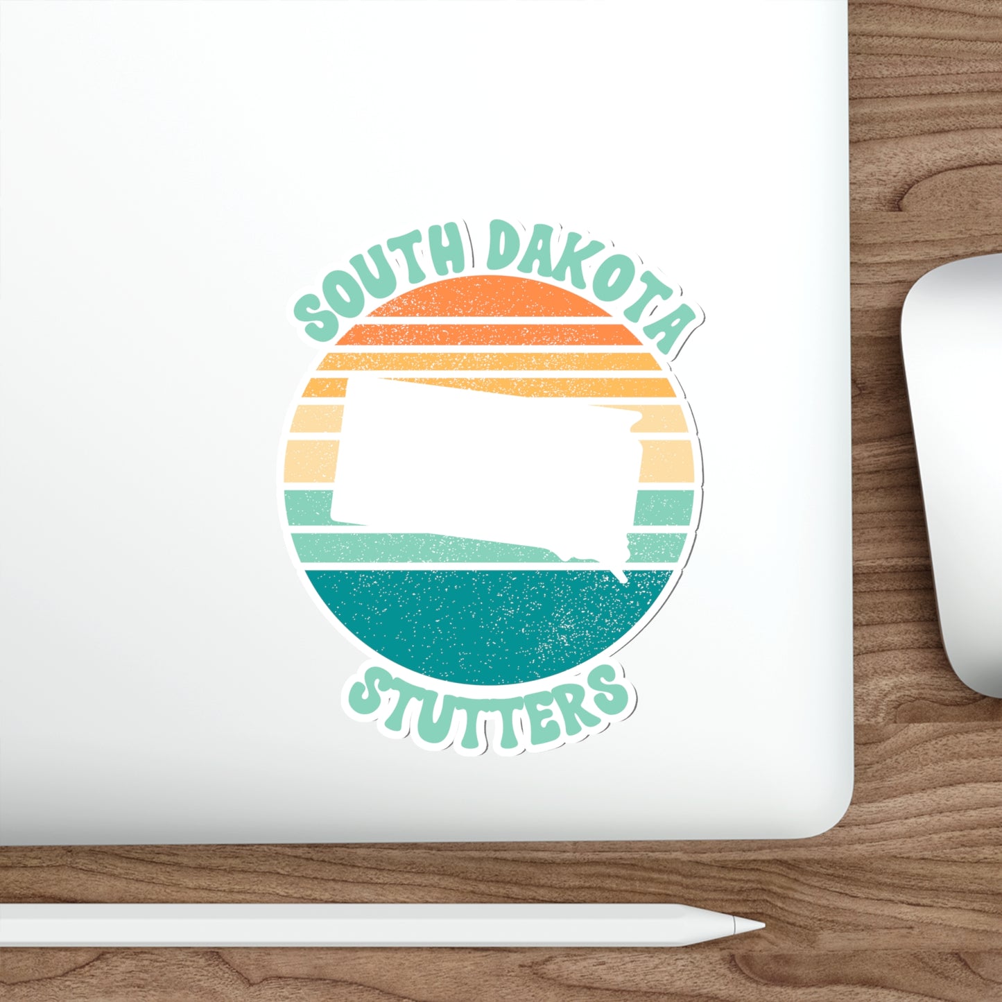 South Dakota Stutters Retro Sun Sticker, 3", 4", 5" or 6"