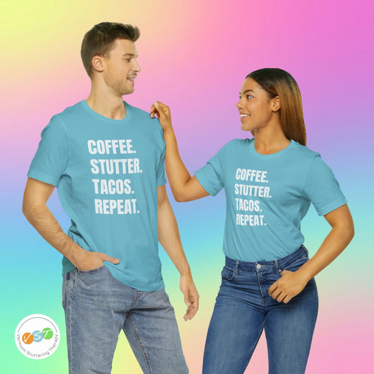 Coffee. Stutter. Tacos. Repeat. T-shirt