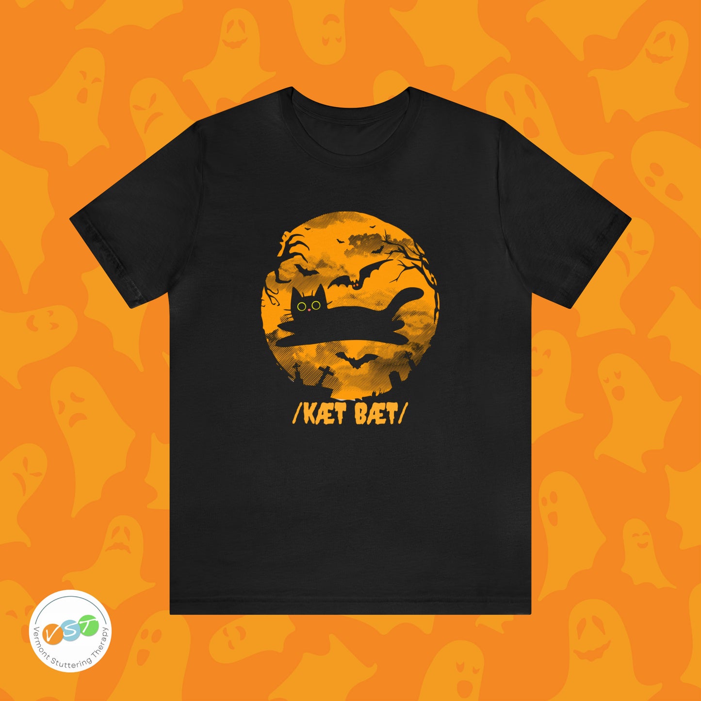 Spooky Phonetic Cat Bat Halloween T-shirt for SLP / SLPA