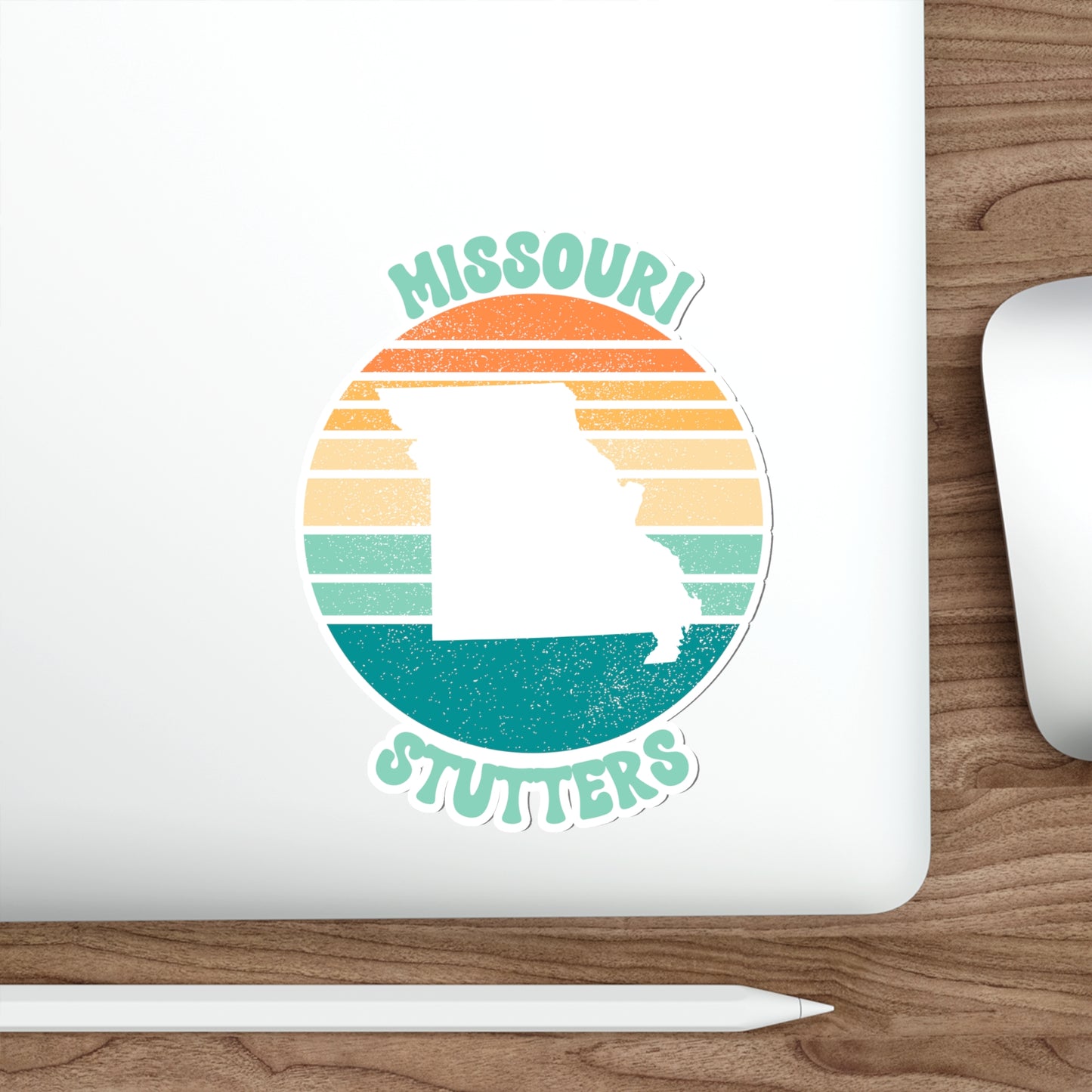 Missouri Stutters Retro Sun Sticker, 3", 4", 5" or 6"