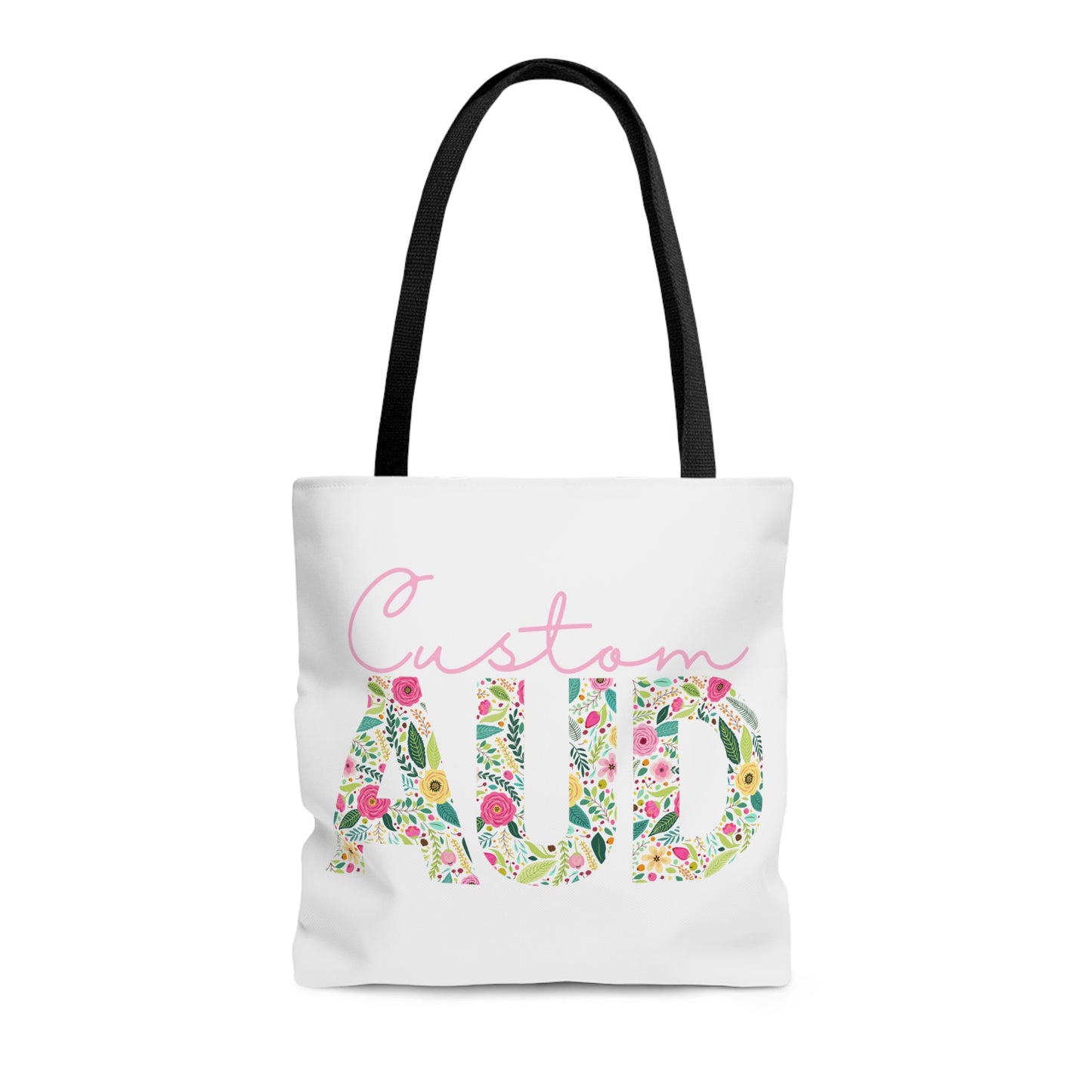 Custom Audiology Tote Bag, Retro Floral AUD Tote, 3 Sizes