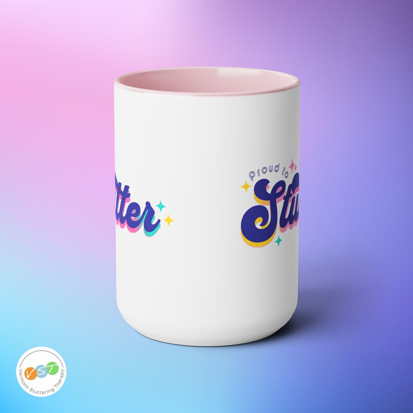 Proud to Stutter 15oz Two-Tone Stuttering Mug