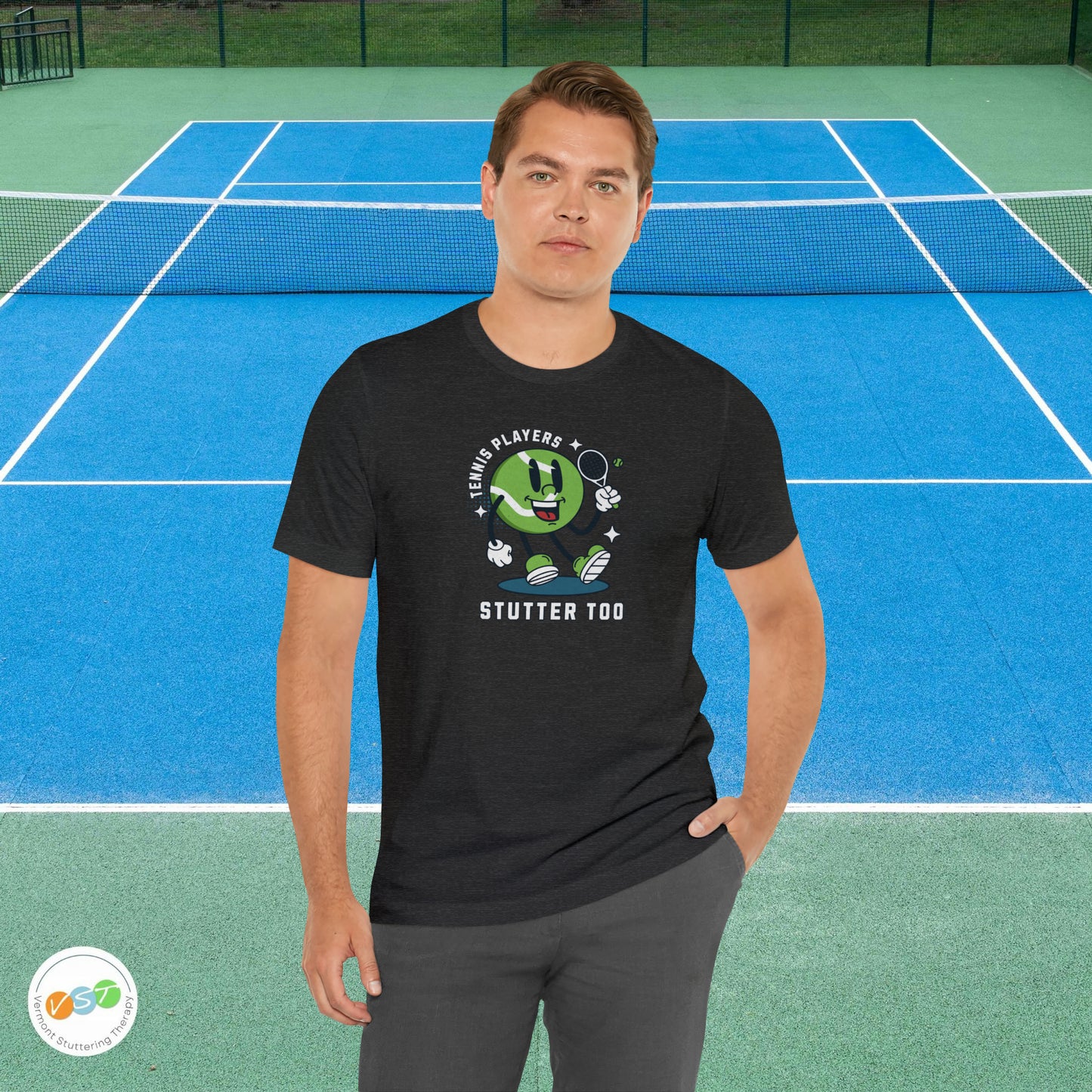 Tennis Players Stutter Too Retro Tennis T-shirt