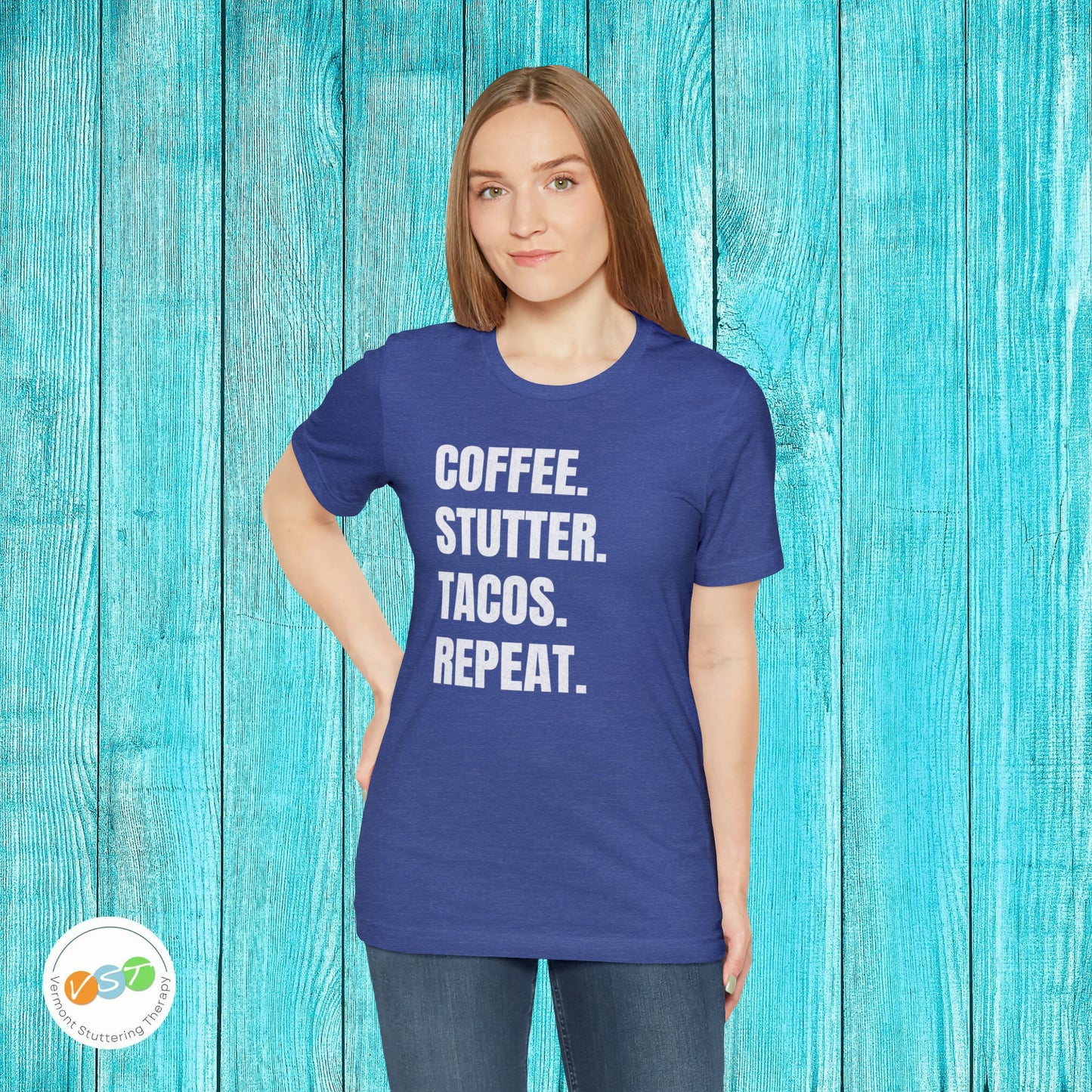 Coffee. Stutter. Tacos. Repeat. T-shirt