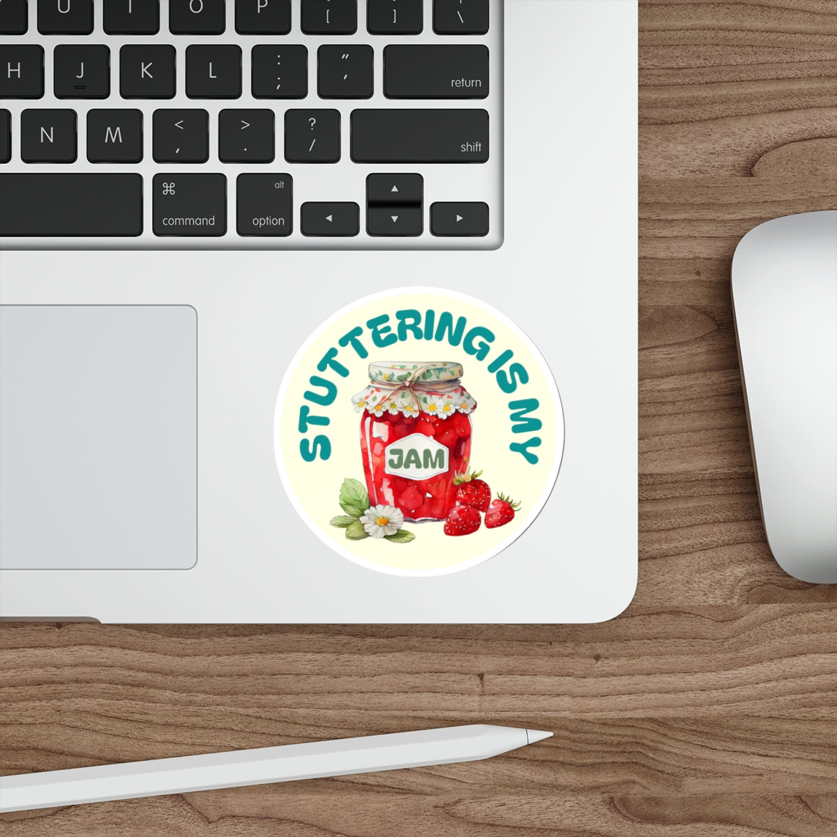 Stuttering is my Jam Sticker Gift for Person Who Stutters, Cute Strawberry Stuttering Awareness Gift Sticker PWS, Stuttering Vinyl Sticker