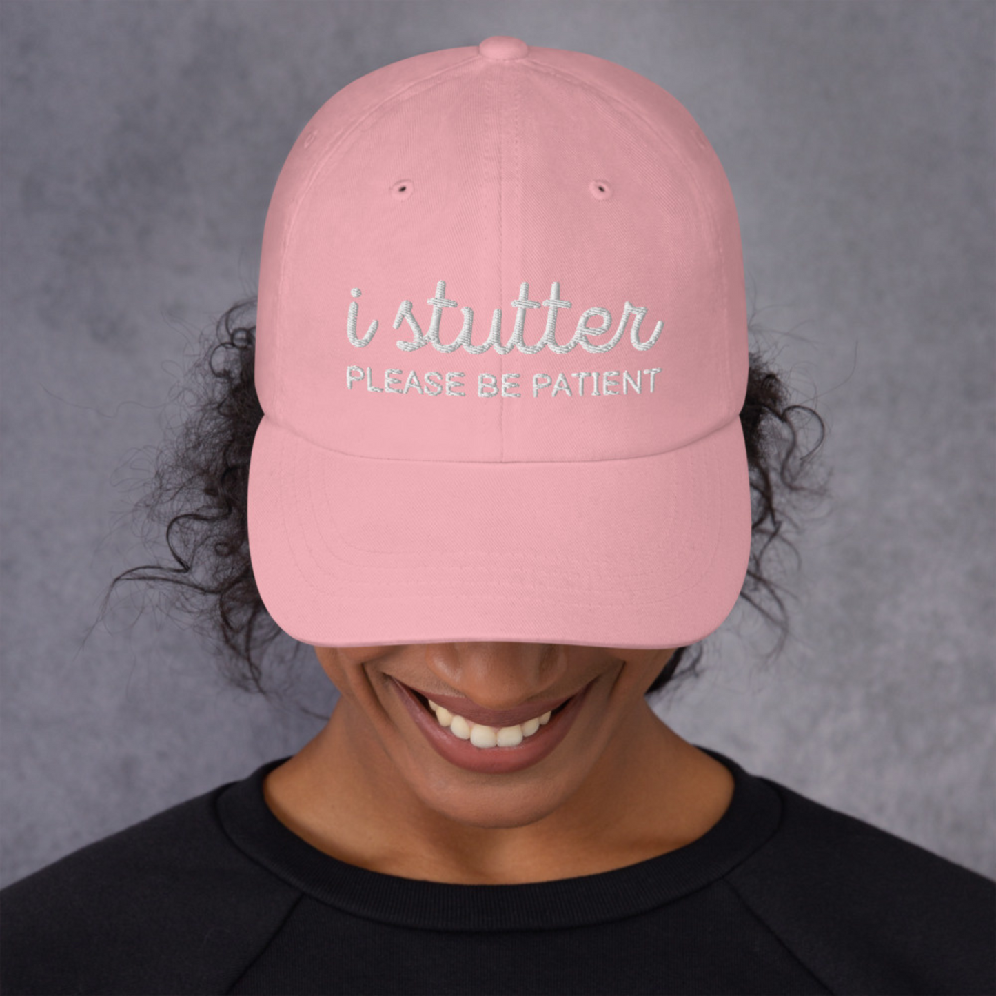 I Stutter Please Be Patient Embroidered Unisex Classic Hat for Person Who Stutters, Self-Disclosure Stuttering Therapy Stutter Awareness Cap