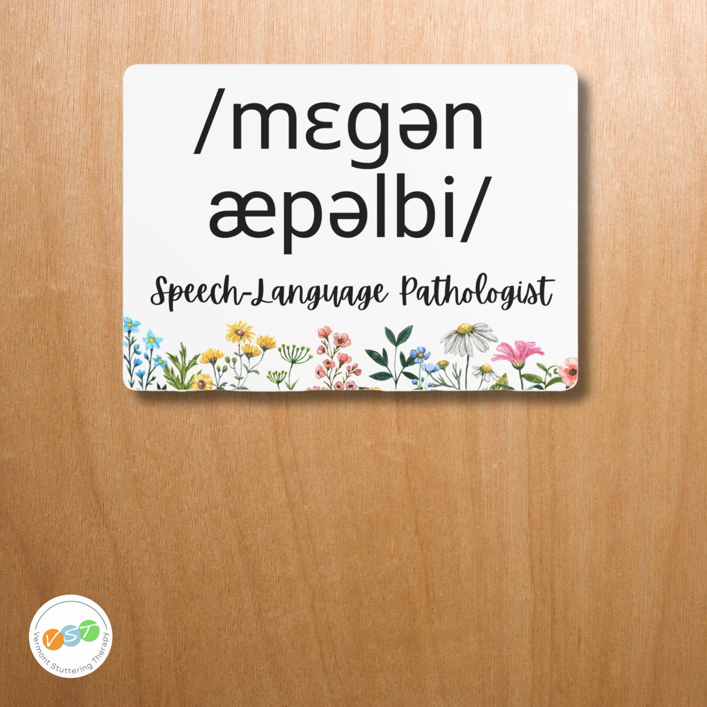 Custom Office Metal Name Plate IPA Phonetic Gift for SLP