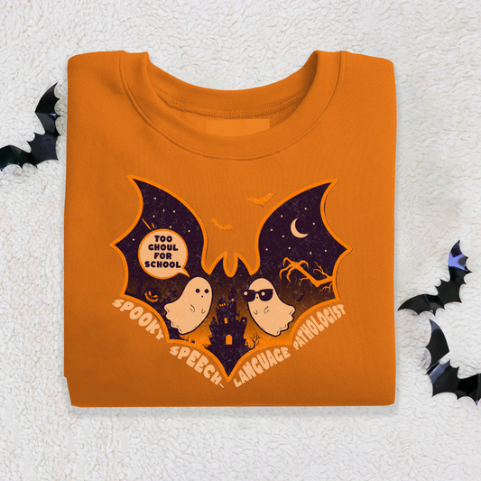 Too Ghoul for School Ghost SLP Halloween Sweatshirt