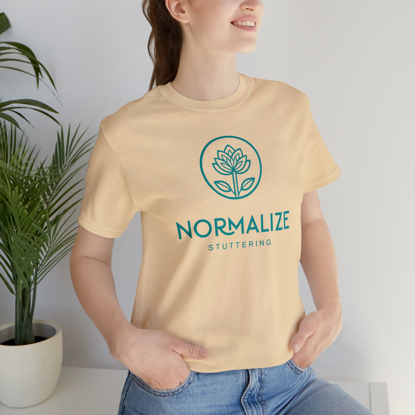 Normalize Stuttering Minimalist Floral Stuttering Shirt