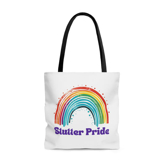 Stutter Pride Rainbow Tote Bag