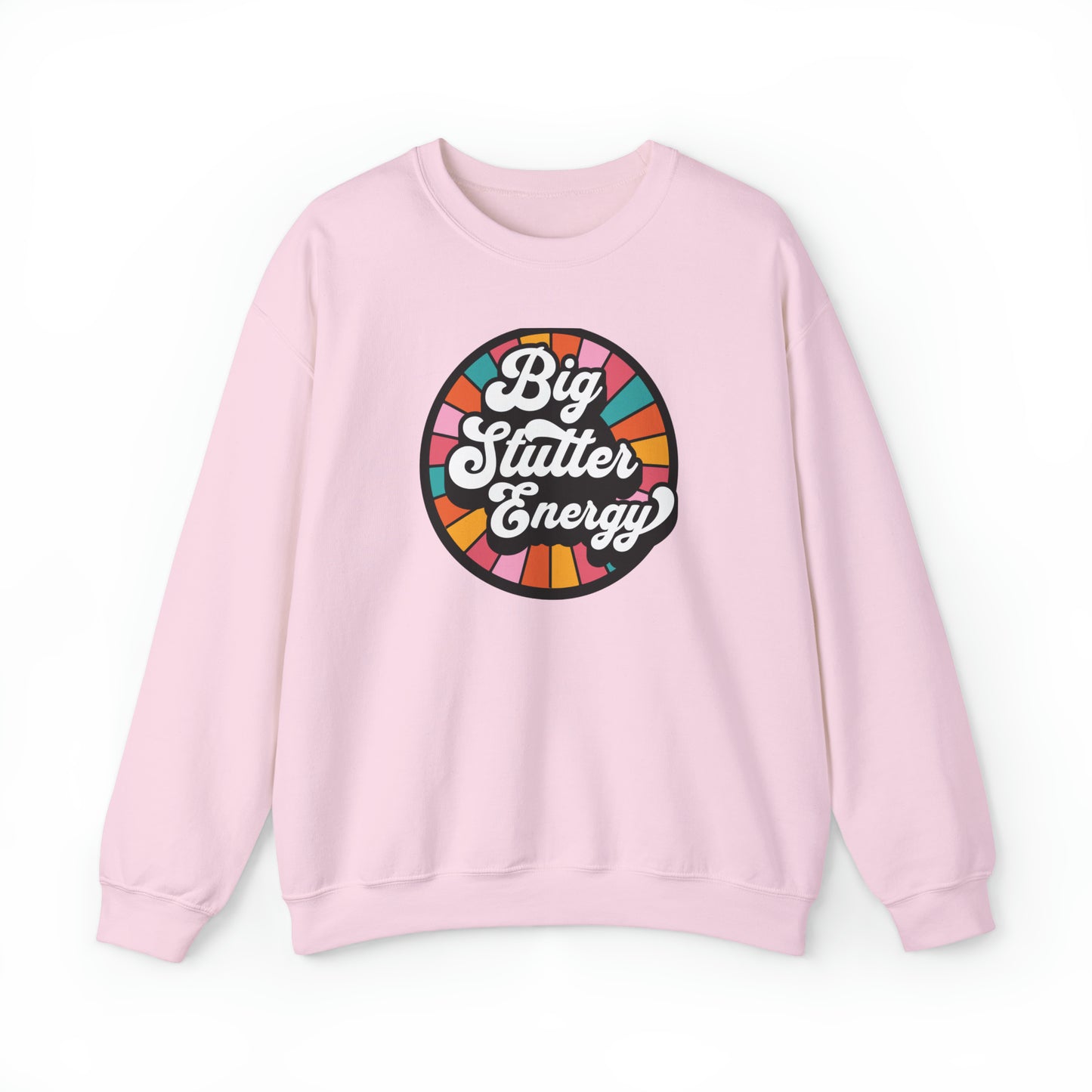 Big Stutter Energy Funny Retro Stuttering Crewneck Sweatshirt