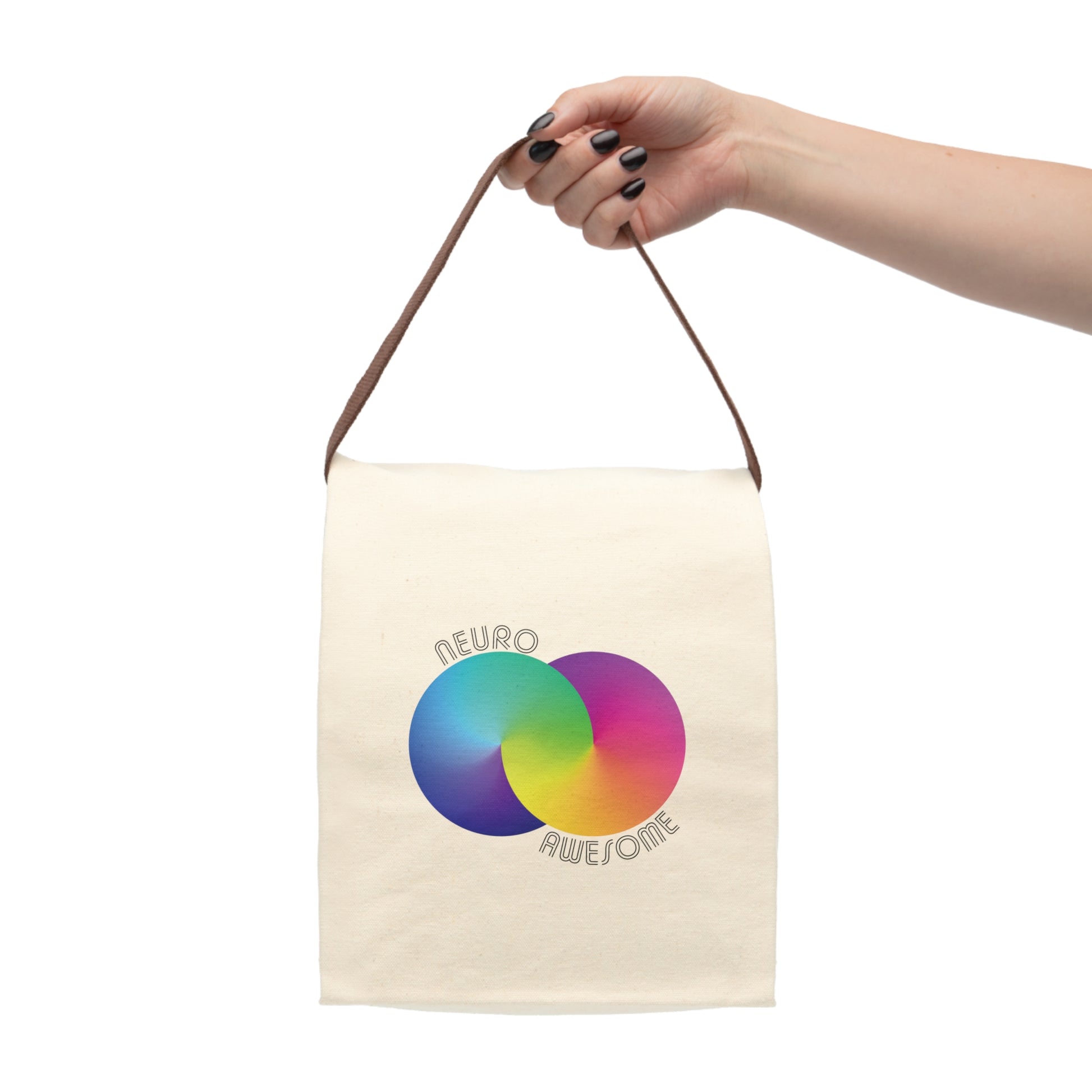 Neuroawesome Rainbow Infinity Canvas Lunch Bag