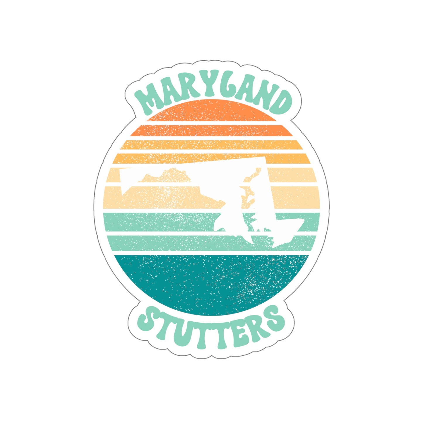 Maryland Stutters Retro Sun Sticker, 3", 4", 5" or 6"
