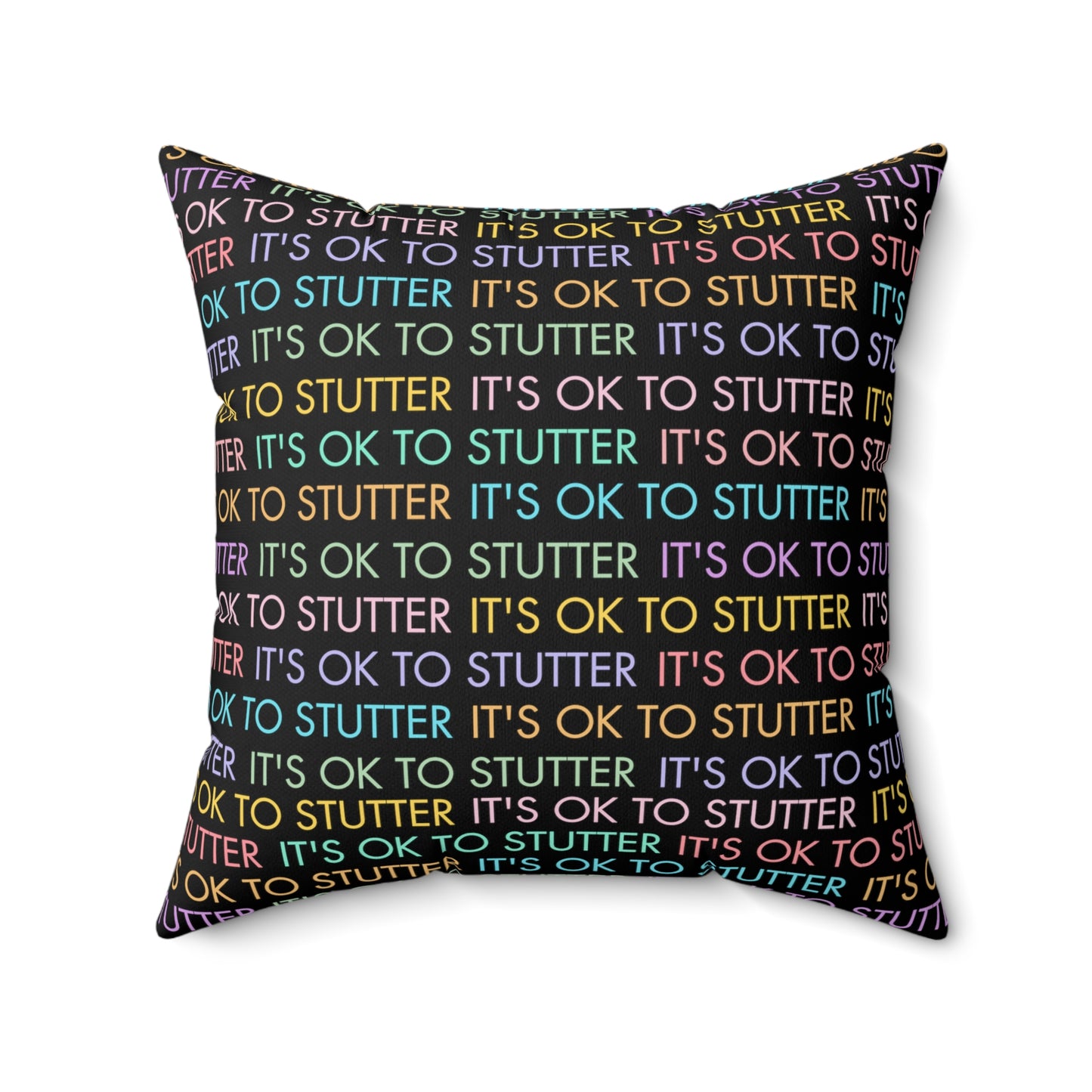 Black - It's OK to Stutter Pillow