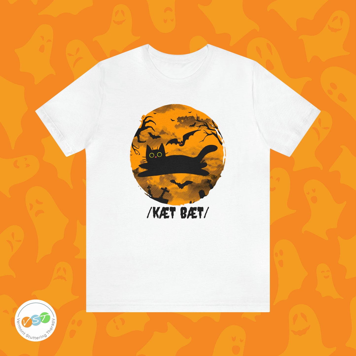 Spooky Phonetic Cat Bat Halloween T-shirt for SLP / SLPA