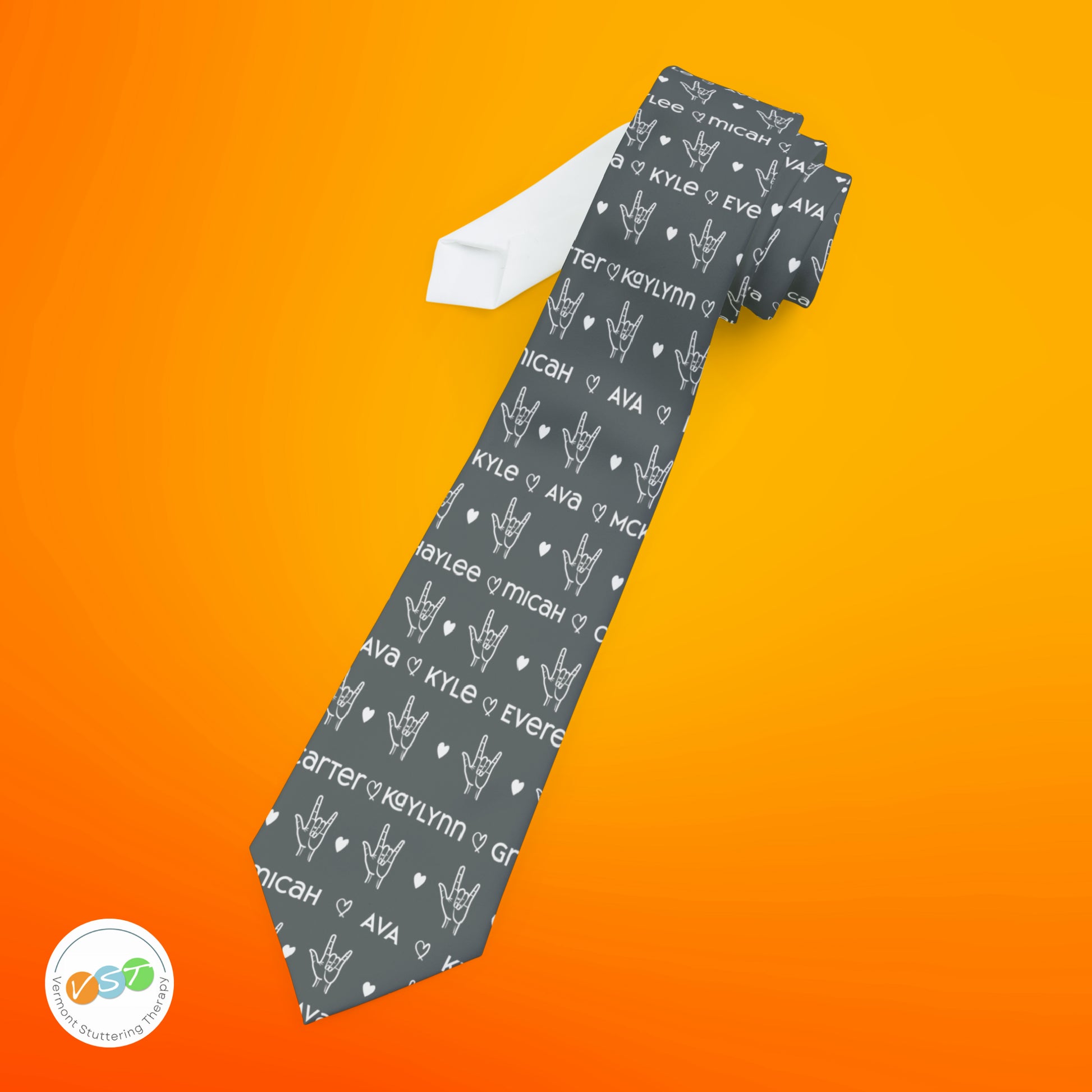 I Love You ASL Father's Day Custom Necktie