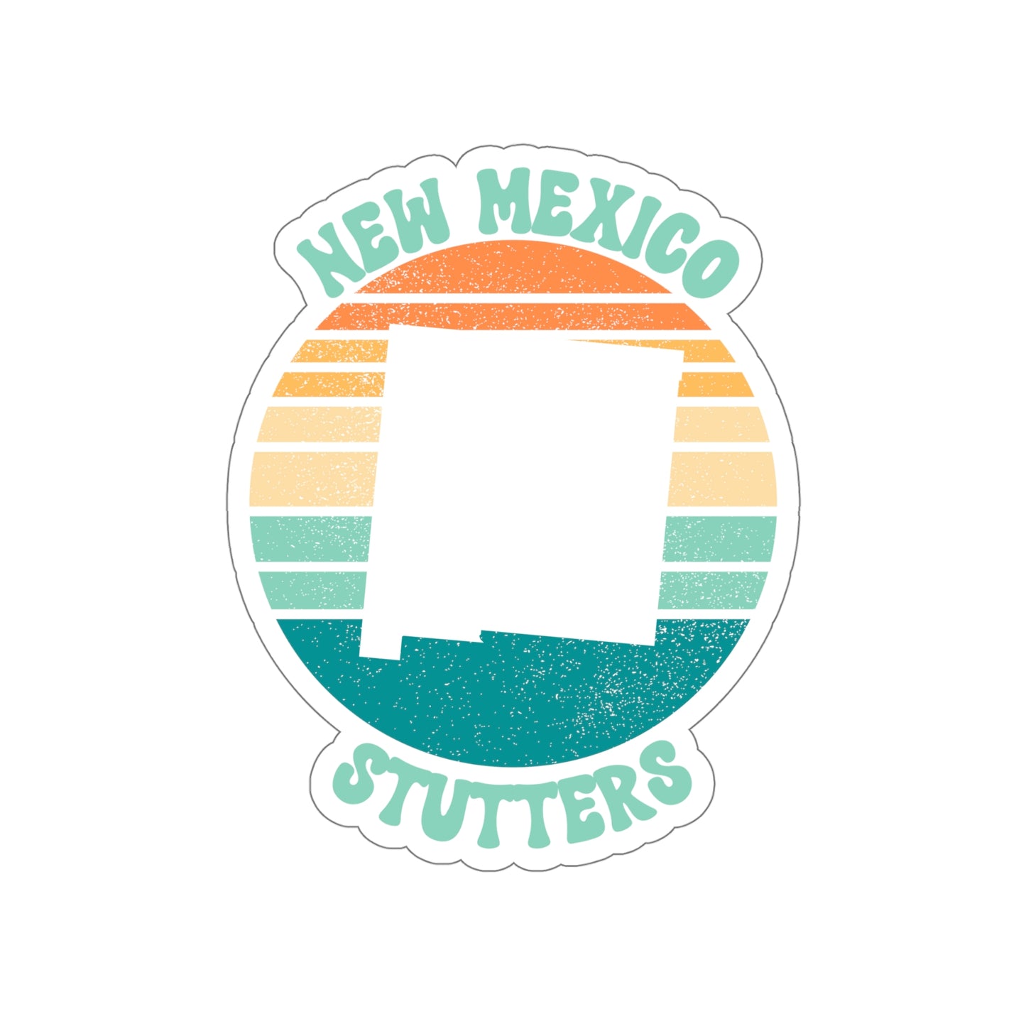 New Mexico Stutters Retro Sun Sticker, 3", 4", 5" or 6"