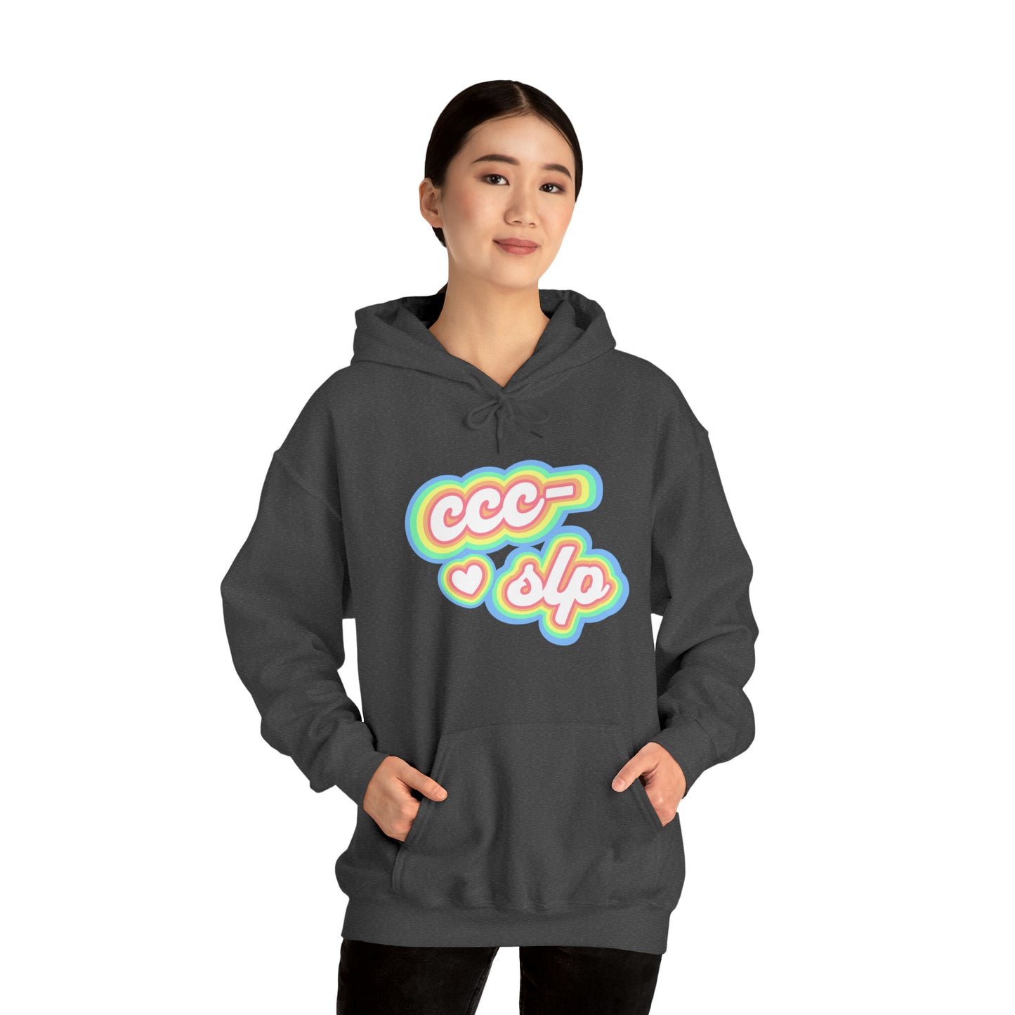 CCC-SLP Pastel Retro Unisex Hooded Sweatshirt for Speech Pathologist