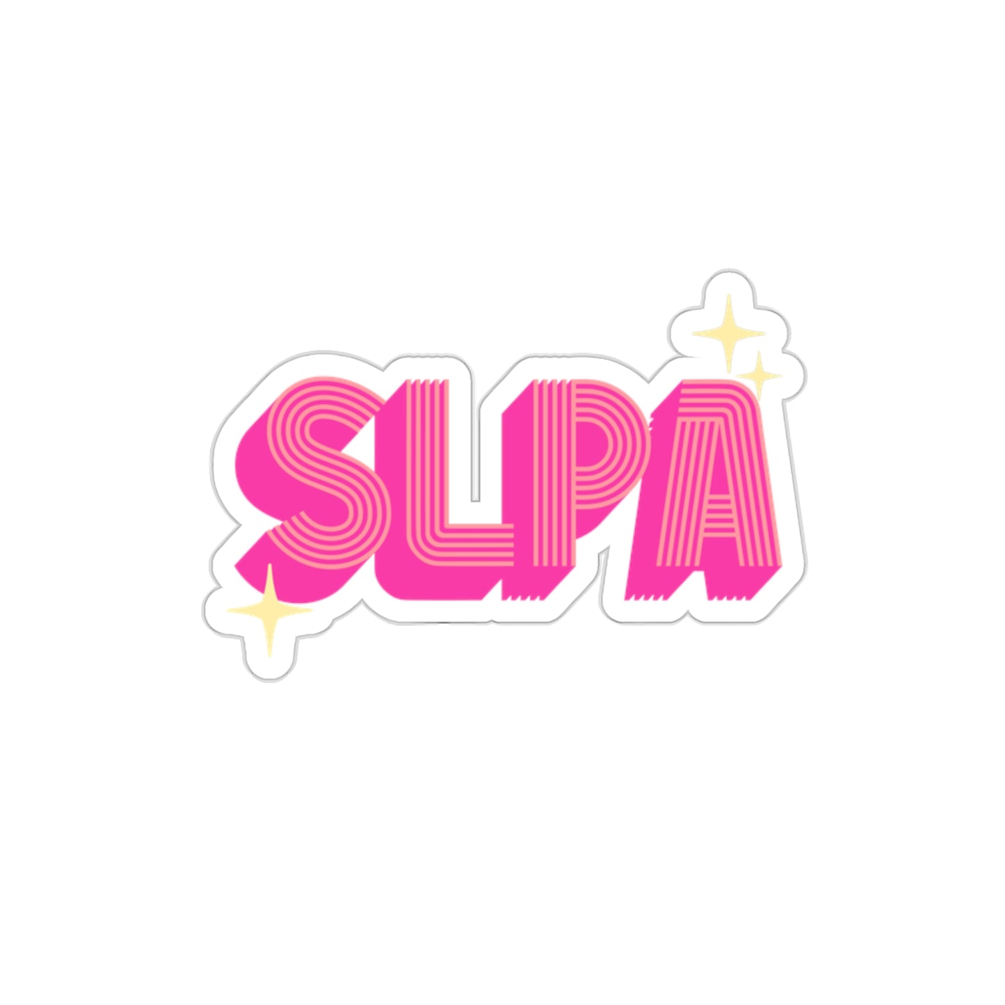 Retro Pink SLPA Die-Cut Vinyl Matte Sticker, 2", 3", 4", or 5"